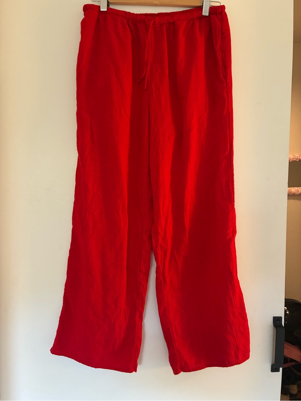 J.CREW Women’s Beachy Gauze 100% Cotton Wide-Leg Pants Drawstring